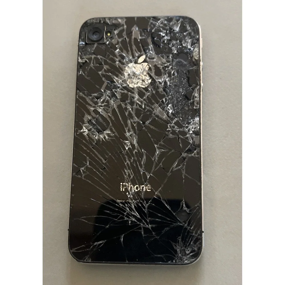 Apple iPhone 4 Black Working‎ Back Glass Broken